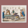 Vintage Billards Print Early Caricatures Poster