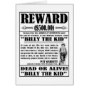 Vintage Billy the Kid Wanted Poster cards