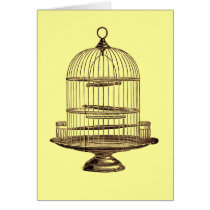 Vintage Bird Cage Greeting Card