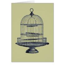 Vintage Bird Cage Greeting Cards