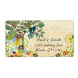 Vintage Bird Cage Damask Gold Bird Cage Personalized Shipping Labels