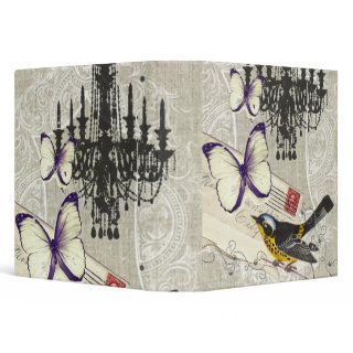 vintage Bird chandelier chic Paris Binder