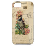 Vintage Bird Flowers French Postcards Case iPhone 5 Cases