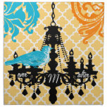 Vintage Bird Monogram Chandelier Moroccan Damask american mojo napkins