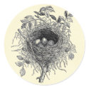 Vintage Bird Nest Illustration stickers