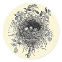 Vintage Bird Nest Illustration stickers