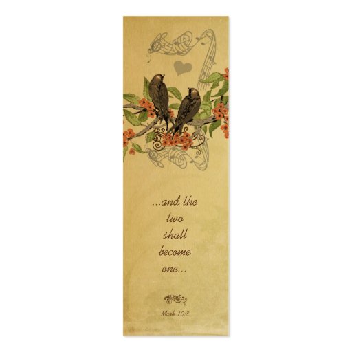 Vintage Bird Wedding Tags Business Card