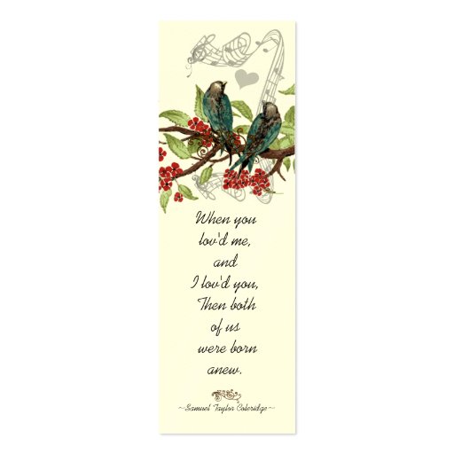 Vintage Bird Wedding Tags Business Card Template