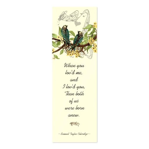 Vintage Bird Wedding Tags Business Card Templates (front side)