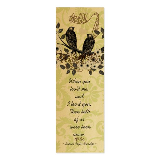 Vintage Bird Wedding Tags Business Card Templates (front side)
