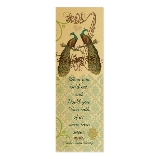 Vintage Bird Wedding Tags Business Cards (front side)