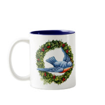 Vintage Bird Wreath mugs by JuJuGarden Vintage Bird Wreath mugs
