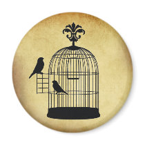 vintage birdcage stamp. magnets