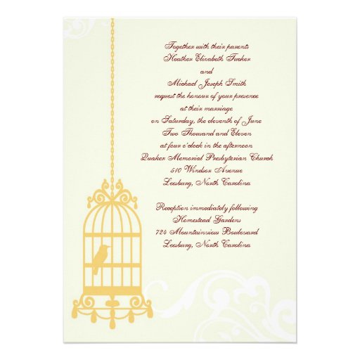 Vintage Birdcage Wedding Invitations
