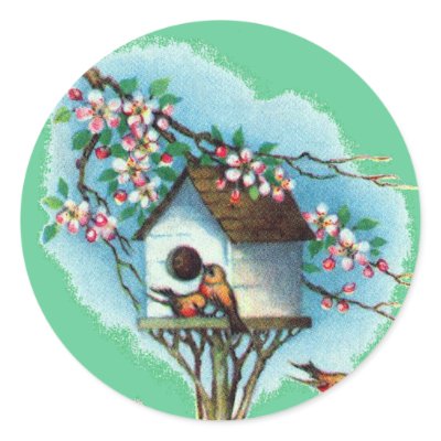 Vintage Birdhouse Stickers by stellerangel
