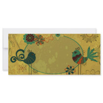 vintage birds and floral design rack cards