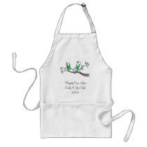 Vintage Birds Apple Green & Aqua Aprons