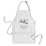Vintage Birds Apple Green & Aqua aprons