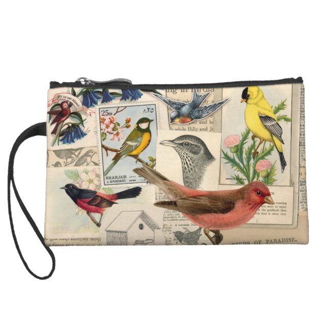 Vintage Birds Bagettes Bag Wristlets