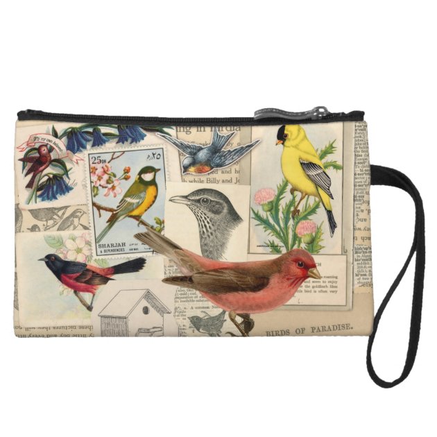 Vintage Birds Bagettes Bag Wristlets