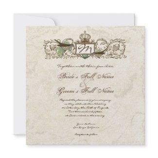 Vintage Birds, Blue Egg - Wedding Invitation invitation
