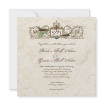 Vintage Birds, Blue Egg - Wedding Invitation