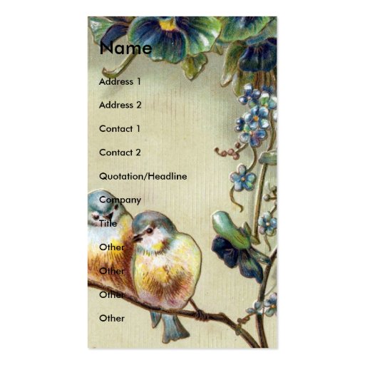 Vintage Birds Business Card Templates (front side)