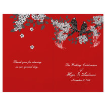 Vintage Birds Cherry Red Wedding Program Personalized Flyer