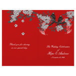 Vintage Birds Cherry Red Wedding Program Personalized Flyer
