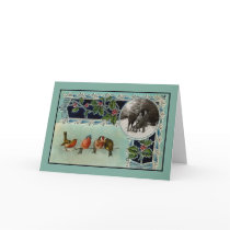 Vintage Birds Christmas Card