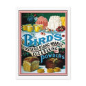 Vintage Birds Custard, Blanc-Mange Egg & Baking Po postcards by vintagegiftmall Vintage Birds Custard, Blanc-Mange Egg & Baking Po postcards
