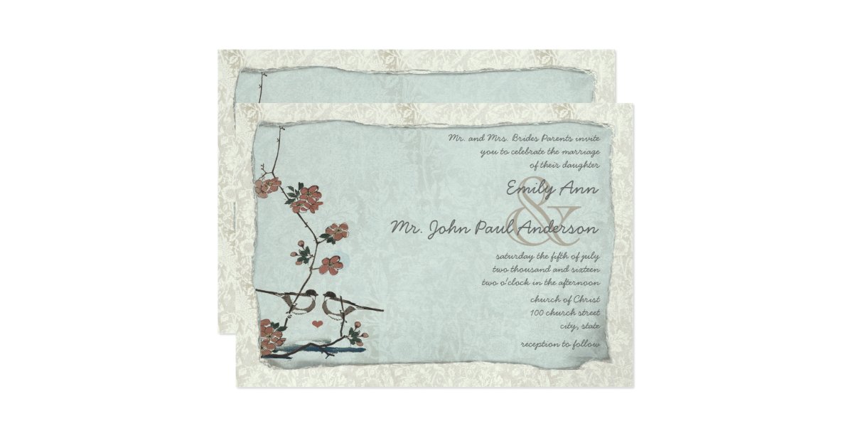 vintage blue bird wedding invitations vintage birds damask wedding invitations zazzle vintage blue bird wedding invitations vintage birds damask wedding invitations zazzle
