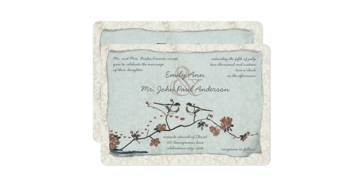 vintage blue bird wedding invitations vintage birds damask wedding invitations zazzle vintage blue bird wedding invitations vintage birds damask wedding invitations zazzle