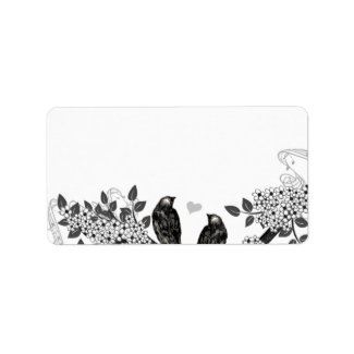 Vintage Birds Flowering Branch Address label