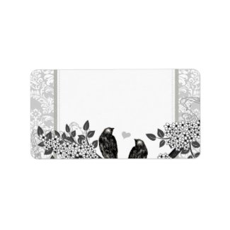 Vintage Birds Flowering Branch Address label