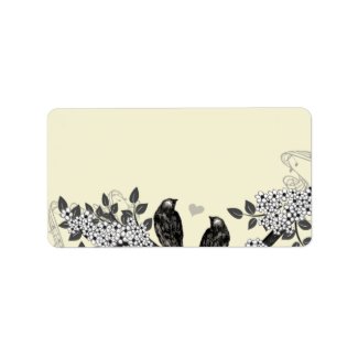 Vintage Birds Flowering Branch Address label