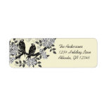 Vintage Birds Hand Drawn Flowers Labels Custom Return Address Labels