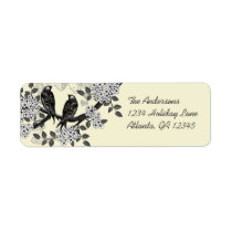 Vintage Birds Hand Drawn Flowers Labels Custom Return Address Labels