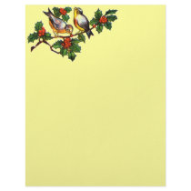 Vintage Birds in Holly letterhead by JuJuGarden Vintage Birds in Holly letterhead