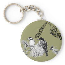 Vintage Birds Keychain