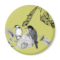 Vintage Birds Refrigerator Magnet