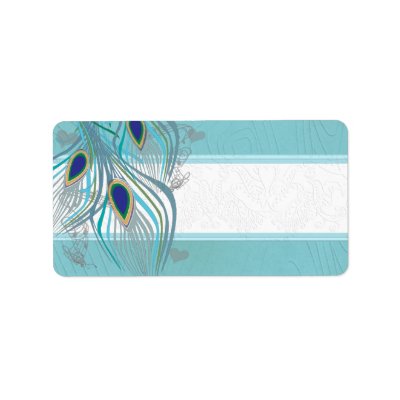 Vintage Birds Musical Love Peacock Feather Address Personalized Address Label