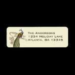 Vintage Birds Musical Peacock Address Labels