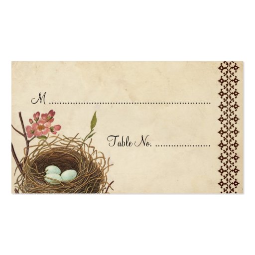 Vintage Bird's Nest Table Place Card Business Cards