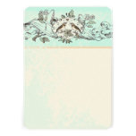 Vintage Birds Oak Tree Scroll  Wedding Invitation