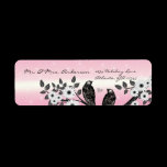 Vintage Birds Pink With Stars Address