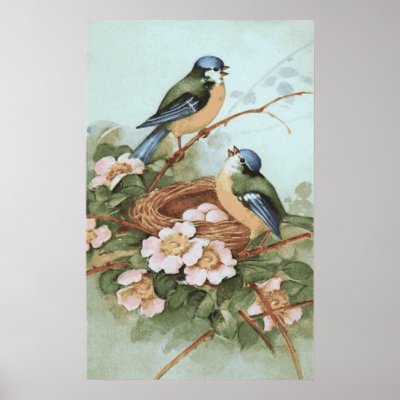 Vintage Birds Print by LadyLovelace