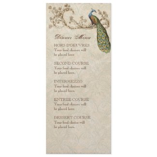Vintage Birds Robin's Egg Blue, Dinner Menu Card invitation
