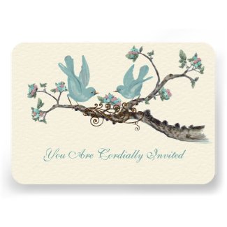 Vintage Birds Robni Egg Blue Wedding Response Card Personalized Invitation