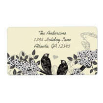 Vintage Birds White Daisy Branch Labels Shipping Labels